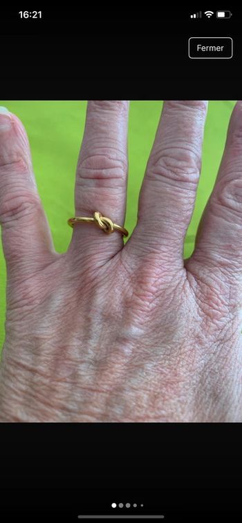 Bague noeud doré en acier inoxydable 18 mm