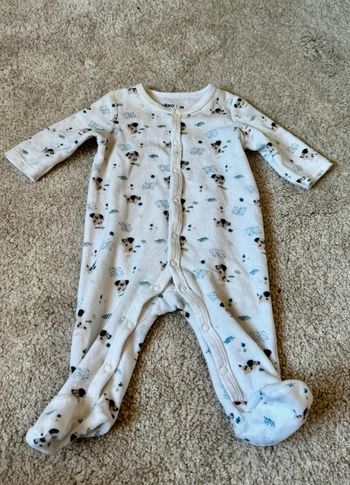 Pyjama velours beige mixte Gémo – 3 mois