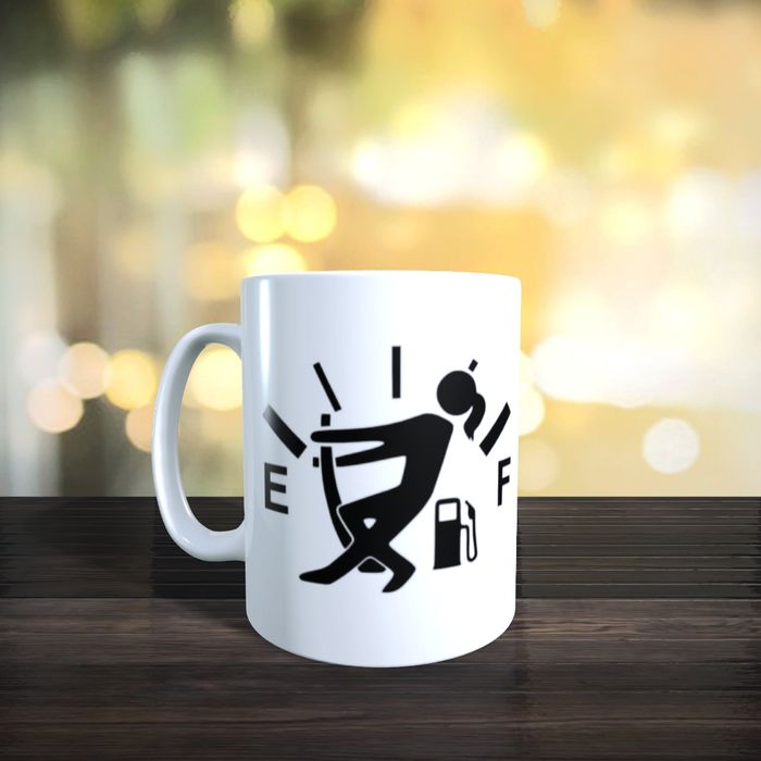 Mug humour panne d'essence h et f