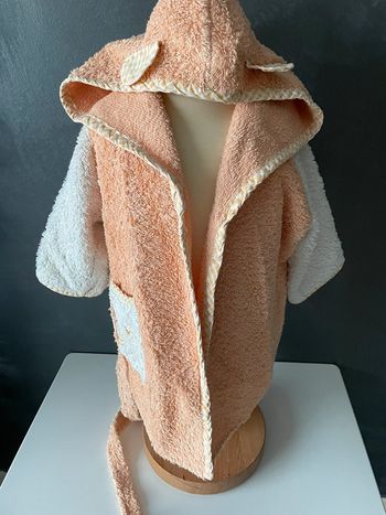 Peignoir bébé orange et blanc