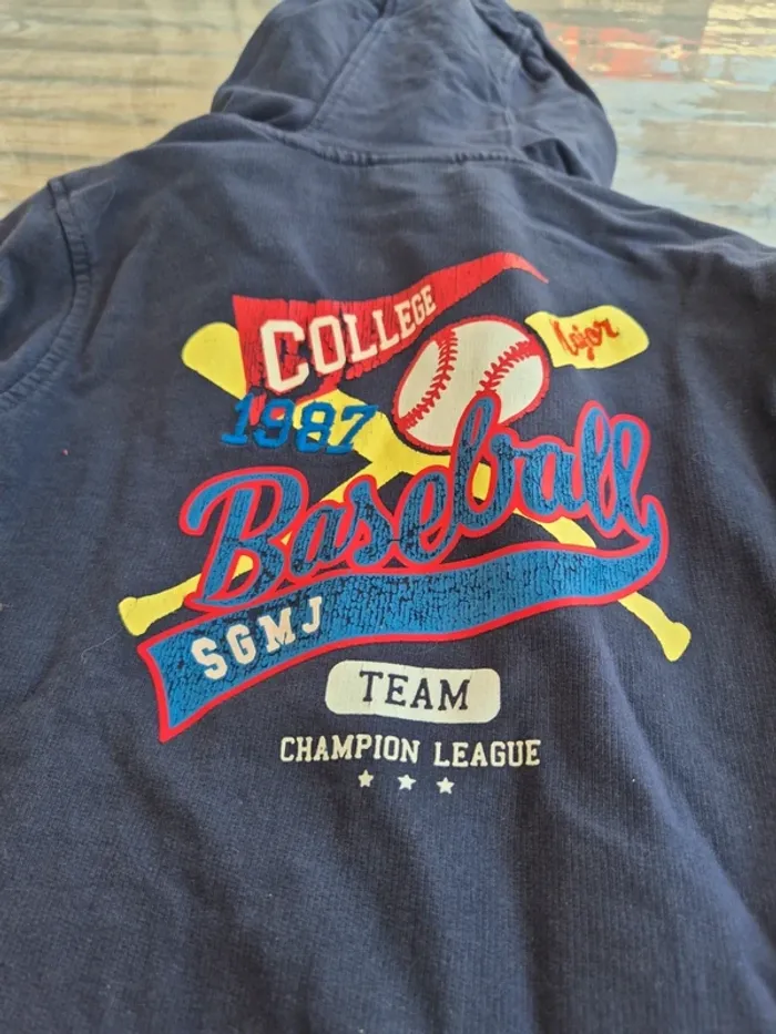 Sergent major gilet zip marine base ball taille 6 ans - photo numéro 4