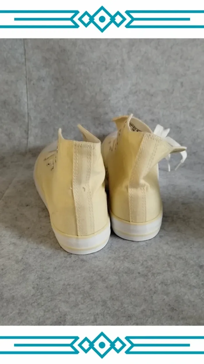 🍄 Baskets toile jaune pastel ▪ taille 41 ▪ neuves - photo numéro 3