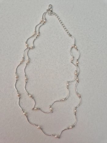 Collier perle argenté