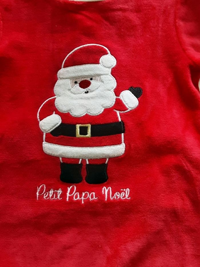Pyjama velours rouge petit papa Noël - photo numéro 2