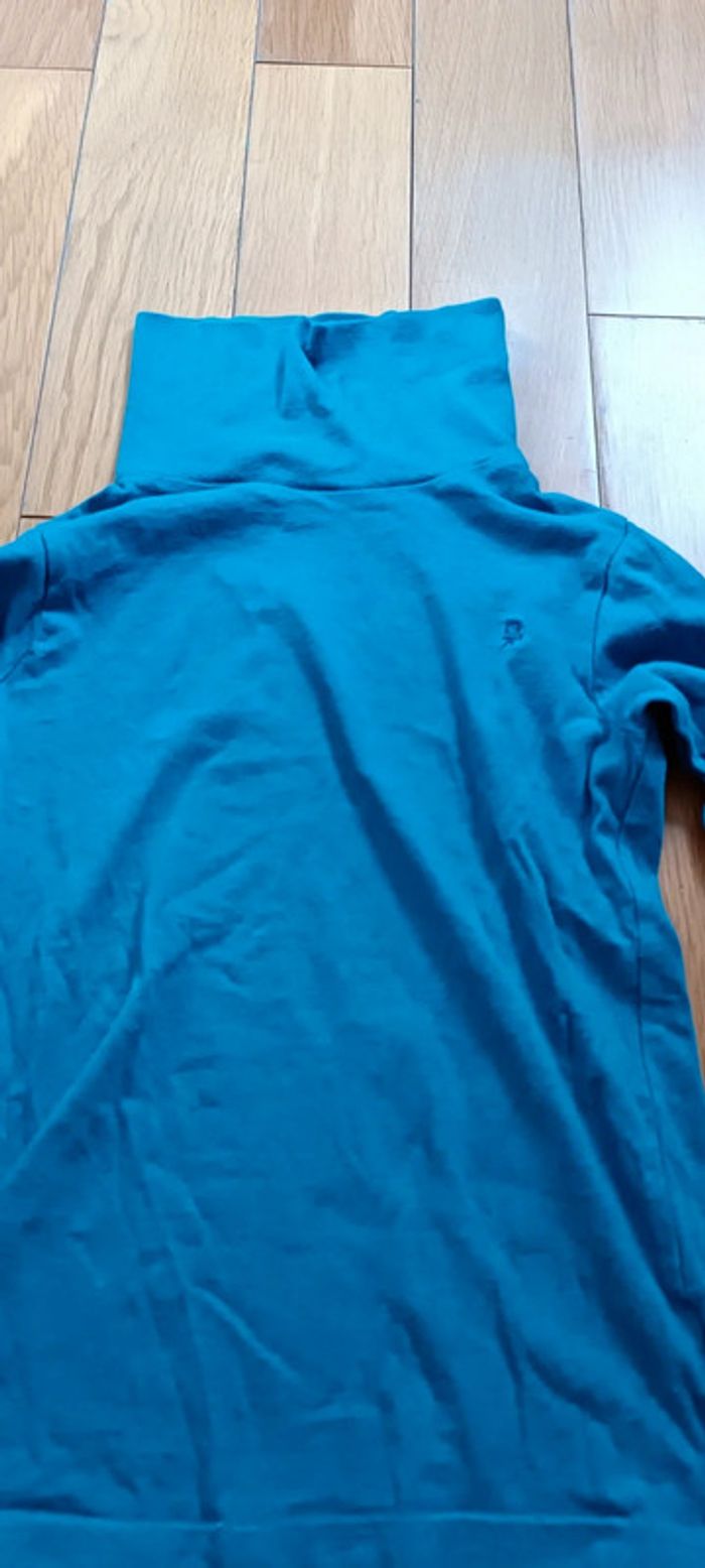 Pull col roulé manches longues bleu Okaïdi 8 ans - photo numéro 2