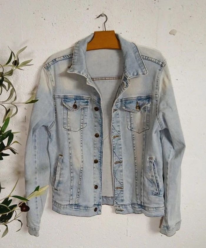 🩵 Veste en jean bleu clair – Zara Man – Taille M