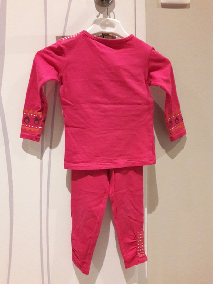 tee-shrit manche longue + legging rose fille 18mois - photo numéro 2