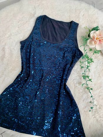 Top à sequins bleu