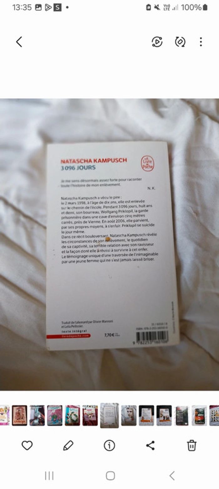 Livre de qnatascha Kampusch enlèvement et sequestration - photo numéro 2