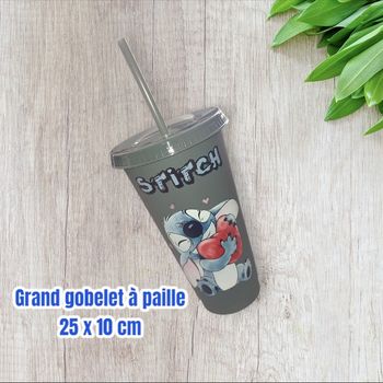 Grand gobelet à paille stitch Disney