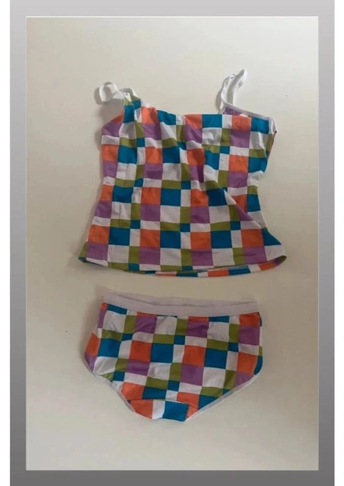 Ensemble débardeur et culotte à gros carreaux Taille S/M Yes Miss - photo numéro 2