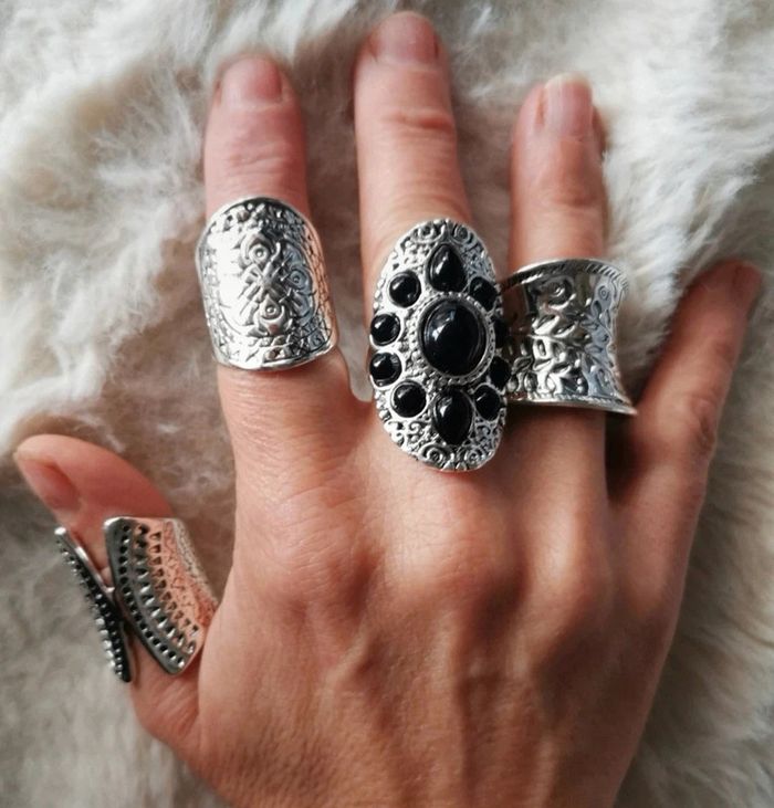 A41 lot de 8 bagues bohème rétro diverses taille neuve - photo numéro 2