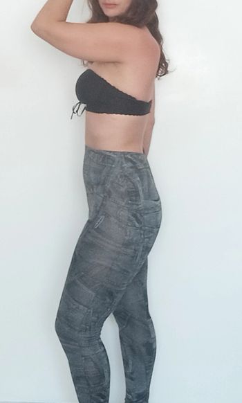 Leggings effet jean noir taille unique