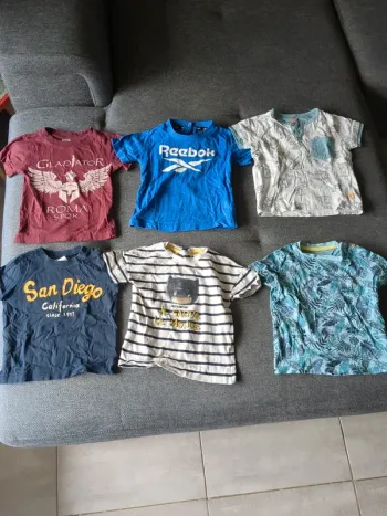 Lot 6 Tee shirt manches courtes 18 mois