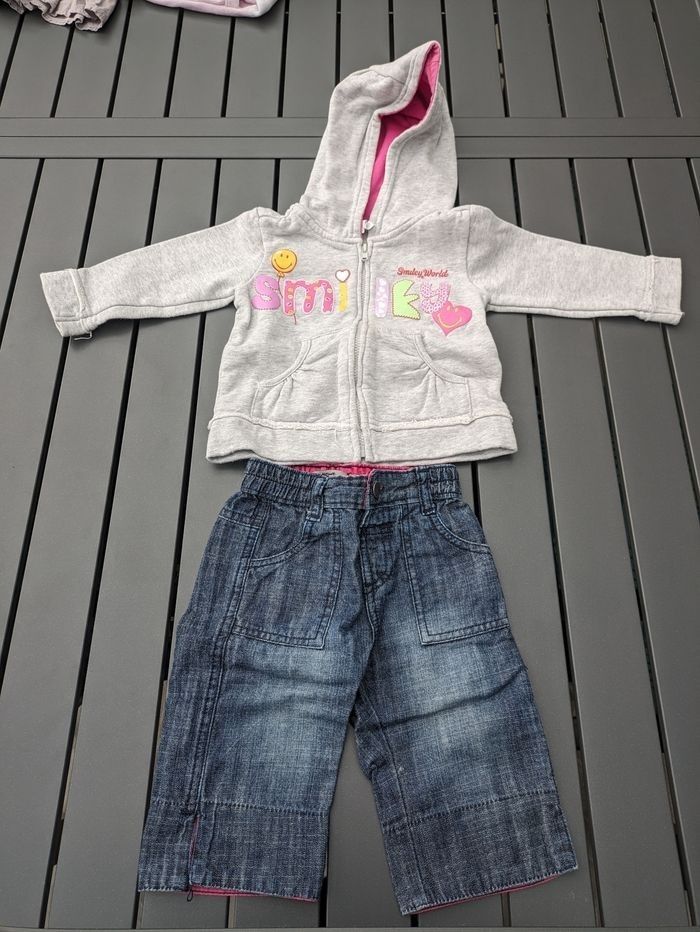 Lot 7 vêtements mi saison bébé fille 9 mois - photo numéro 2