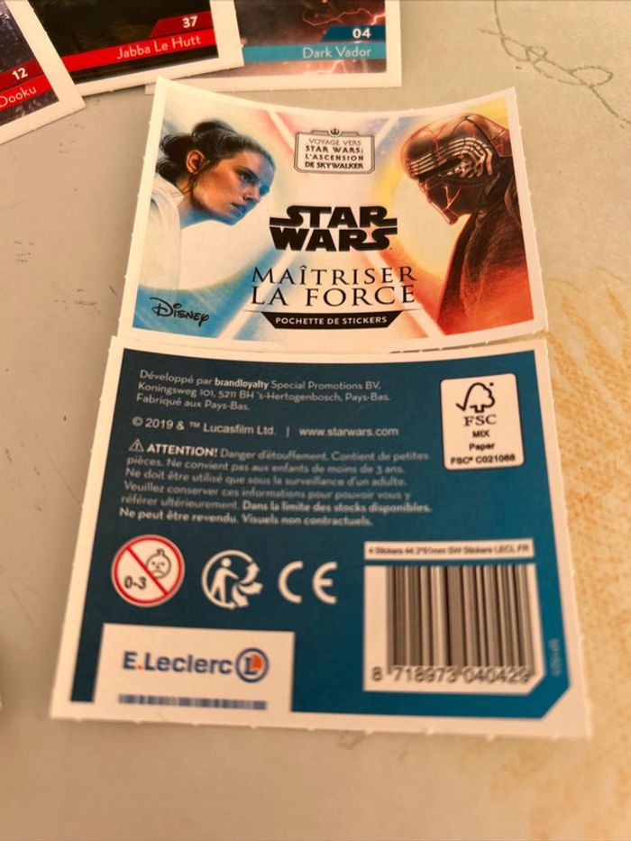 95 Cartes autocollants Star Wars 2019 - Leclerc Collection Complète sauf No 46 - photo numéro 3
