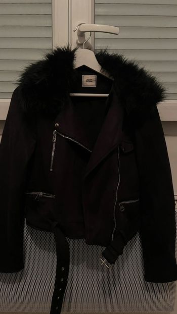 Veste perfecto daim fourrure