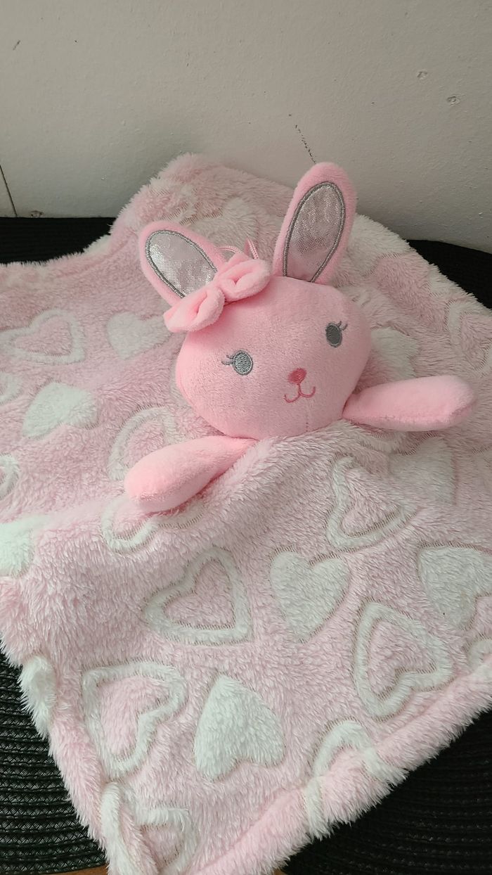 Doudou plat Lapin rose RODADOU - photo numéro 2