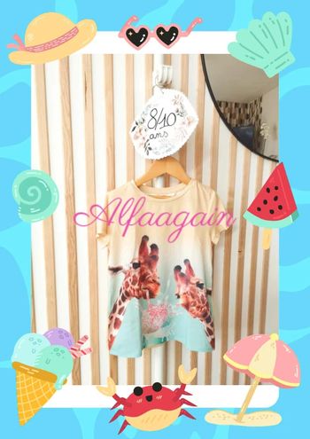 T-shirt jaune girafes h&M 8/10ans