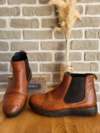 Bottines Chelsea en cuir véritable marron Laif'
