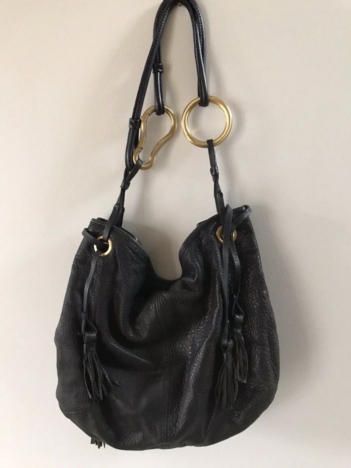 Sac Séquoia noir en cuir