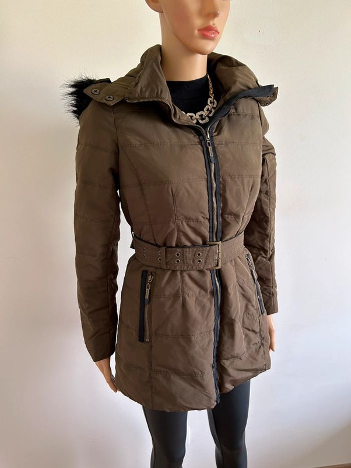 Doudoune kaki en plumes Esprit taille française 36 TBE - photo numéro 2