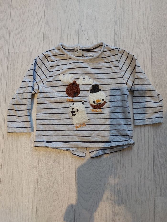 Lot 3 t-shirts manches longues 12m - photo numéro 2