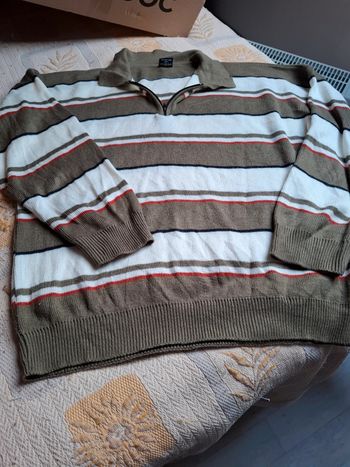 Jolie pull polo homme manche longue