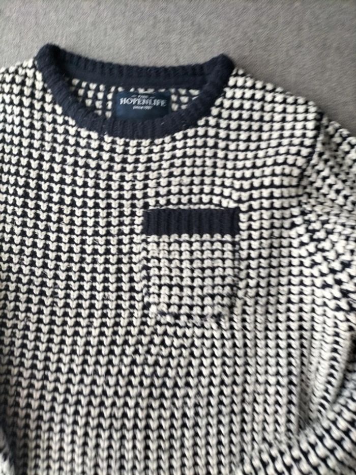 Pull en maille marine et blanc - photo numéro 2