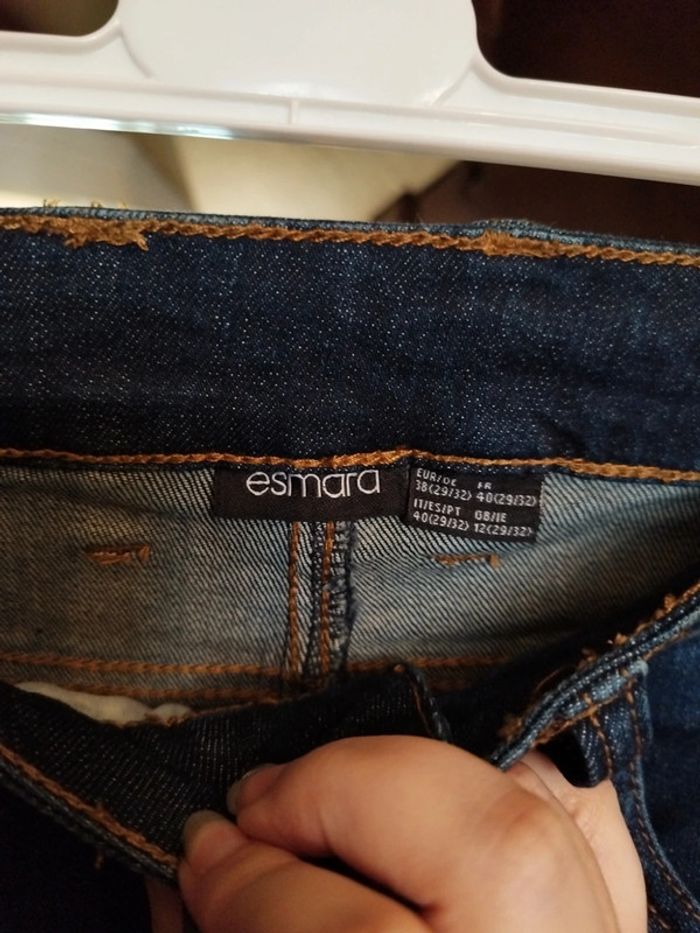 Jeans bleu foncé skinny droit patchwork L/40 - photo numéro 7