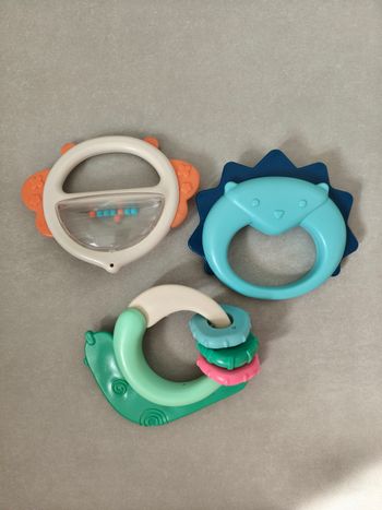 Lot 3 hochets animaux