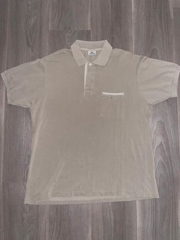 Polo Lacoste beige classique avec poche