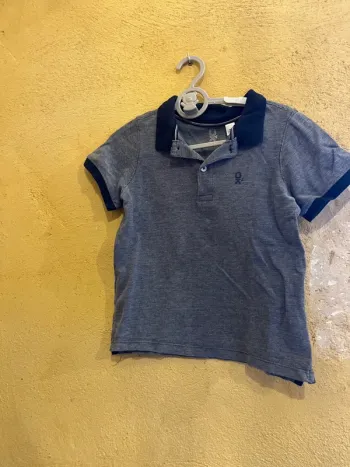 Polo garçon Okaïdi Marine & gris Chiné