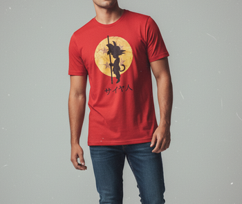 T-shirt Dragon Ball Z Goku Silhouette - Style Vintage/Grunge - Taille M