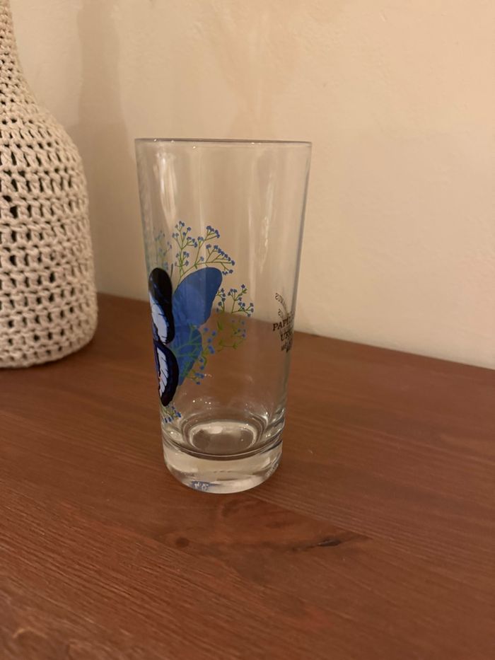 Verre avec papillons - Vintage - photo numéro 2
