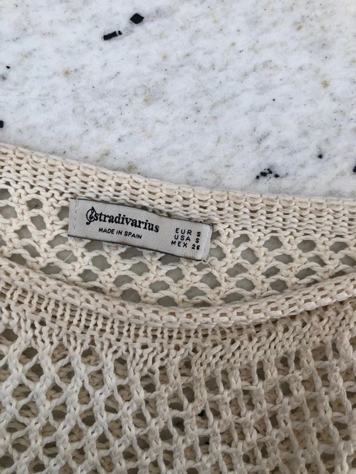 Pull ajouré Crème Stradivarius S - photo numéro 5