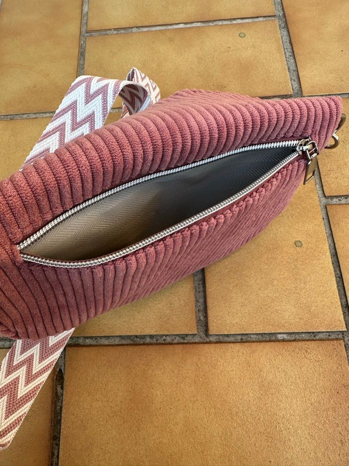 Sac banane rose velours côtelé - photo numéro 6