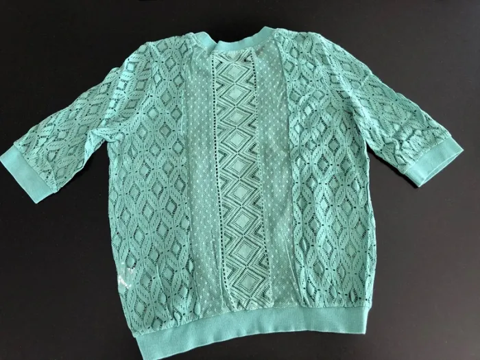 T-shirt maille vert Taille 42 - photo numéro 3
