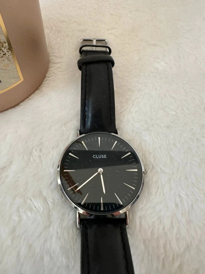 Montre Cluse en cuir noir pour femme - photo numéro 2