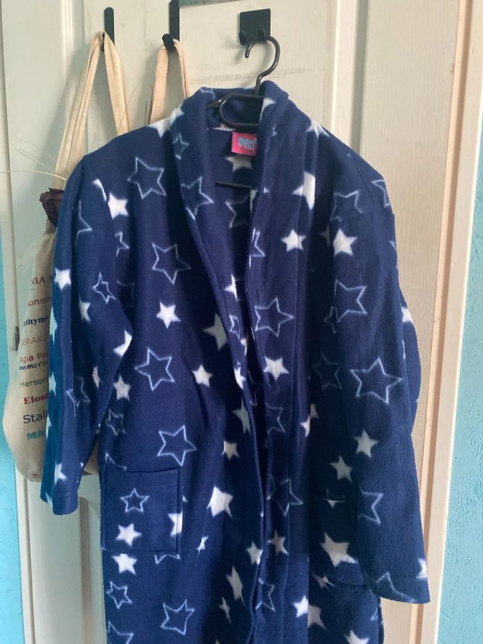 peignoir/robe de chambre, bleu marine avec étoile blanche, Selena, Girl, 13 ans - photo numéro 2