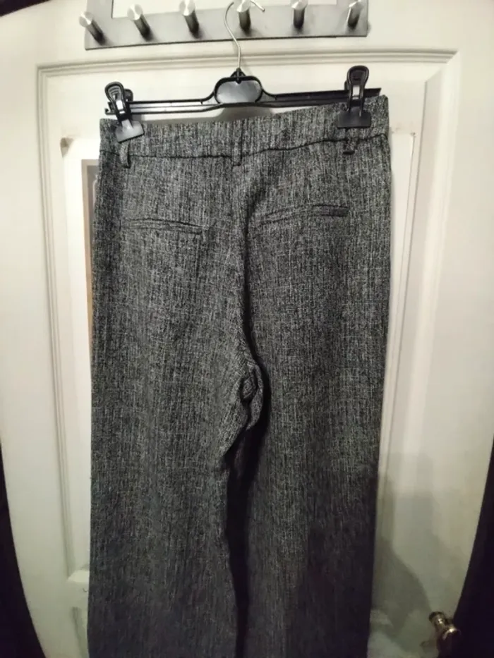 Pantalon Vila T38 – maille épaisse, coupe large oversize gris chiné - photo numéro 12