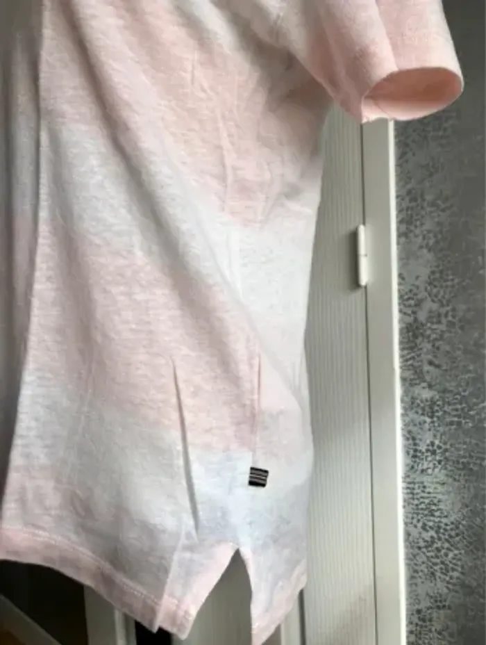 Tee-shirt esprit Rose pale et blanc - photo numéro 3