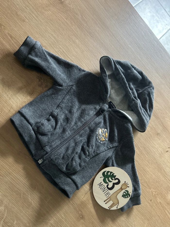 Gilet velours gris Kiabi 3Mois