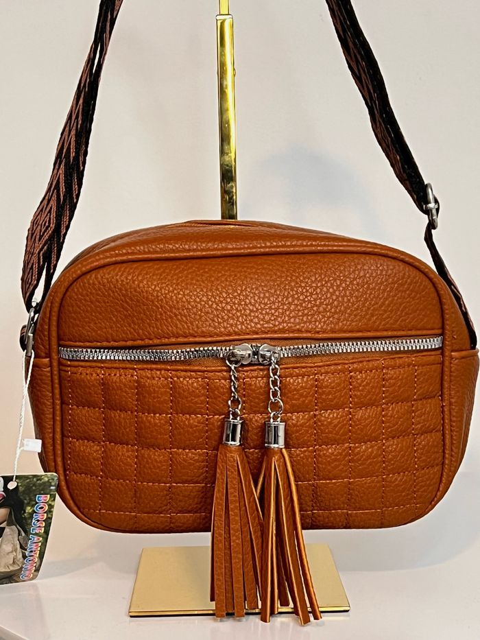 Sac à bandoulière camel simili-cuir/ cuir synthétique - Tendance