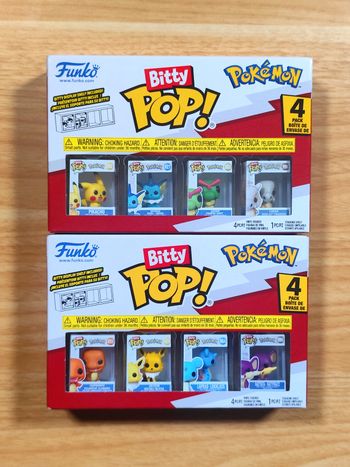 Lot De 2 Boîtes Funko Bitty Pop! Pokémon - 8 Figurines + Présentoirs