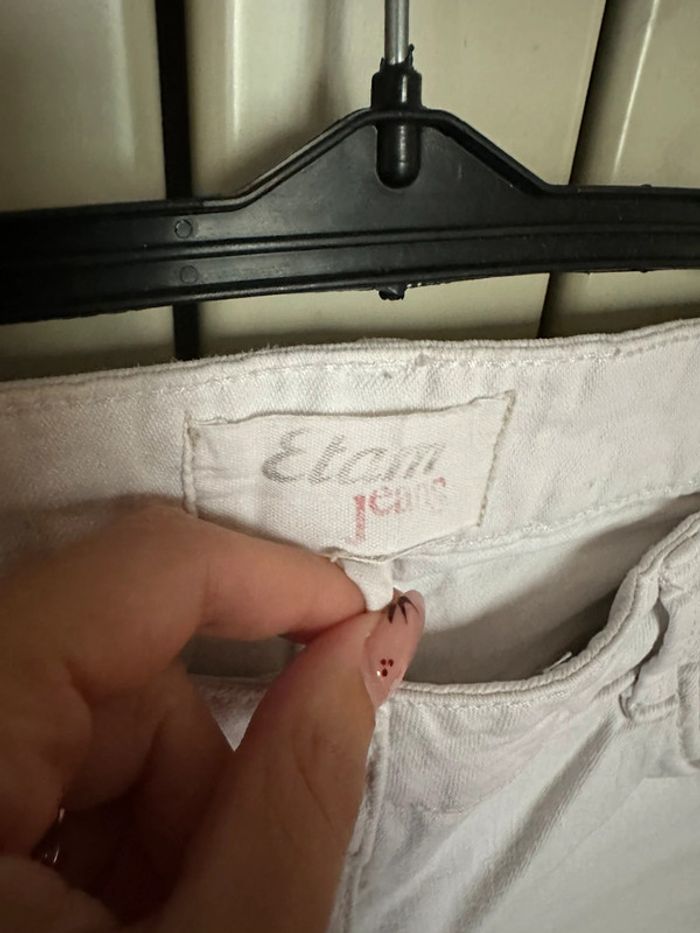 Jean blanc vintage etam taille basse 36 - photo numéro 2