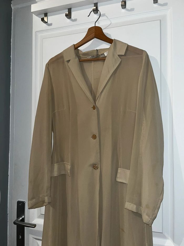Veste longue beige, taille L - photo numéro 2