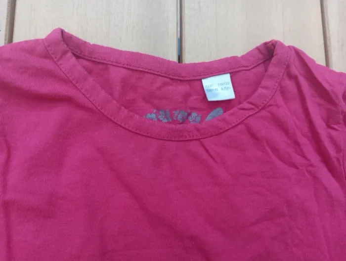 T shirt uni rose 6-7 ans - photo numéro 2