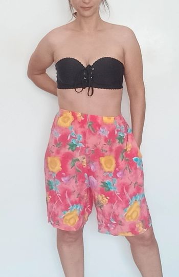 Short long fleuri coloré vintage taille 46