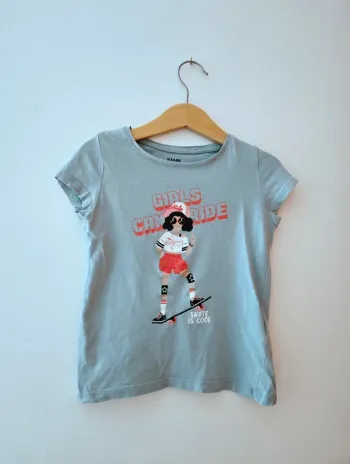 T-shirt bleu Girls can ride